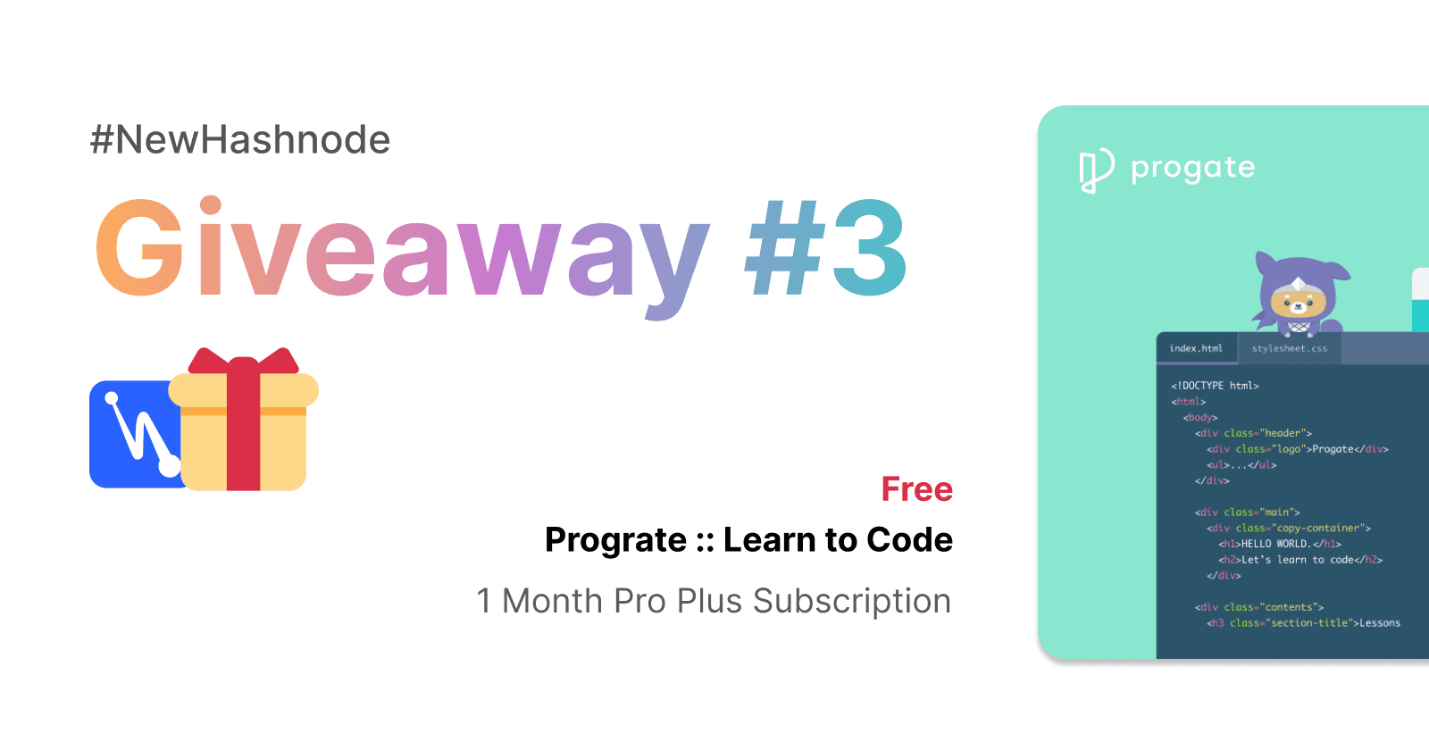 #NewHashnode Pre-launch Giveaway 3️⃣